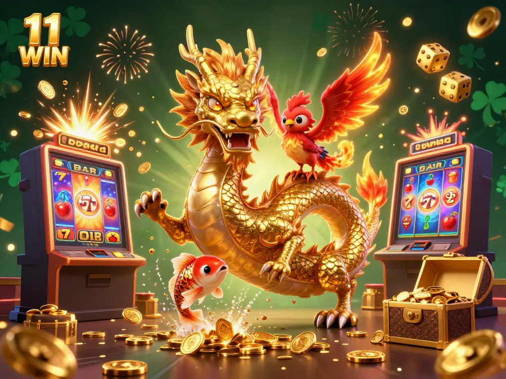 Experience thrilling games and fortune at 11 WIN with dynamic slot machines and mythical creatures.