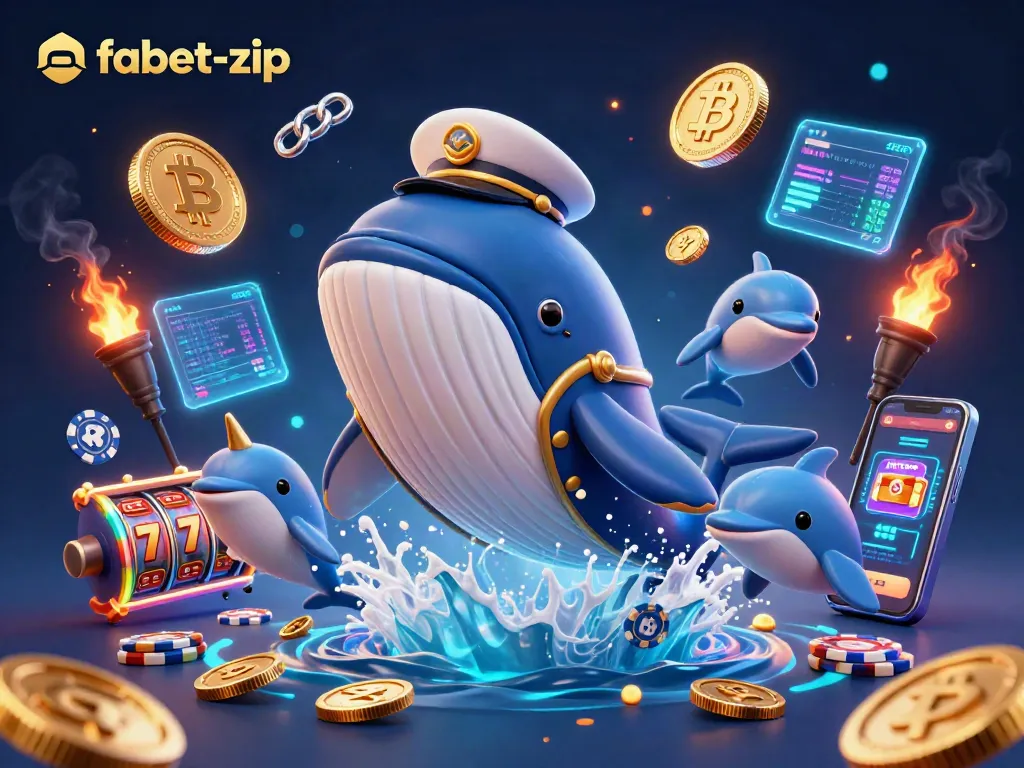 Experience thrilling gaming at fabet-zip with a vibrant scene of playful dolphins, coins, and jackpot elements.