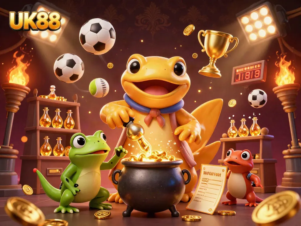Engage and play while enjoying UK88's vibrant casino action surrounded by gaming elements.